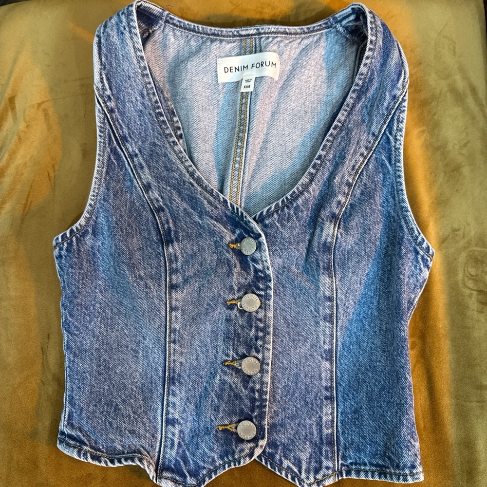 Aritzia Denim Button-Up Vest